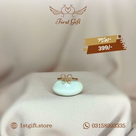 Gold-Plated Ring with Bow and Sparkling Accents
