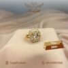 Gold-Plated Ring with Radiant Rectangular Center Stone