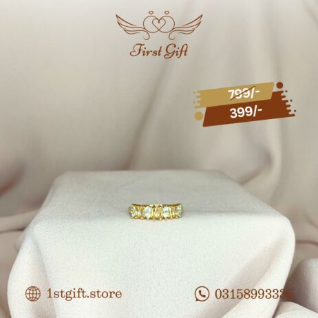 Golden Crystal Eternity Band Ring