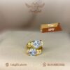 Golden Dual Oval Crystal Ring