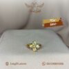 Golden Floral Marquise Ring with Crystal Accents