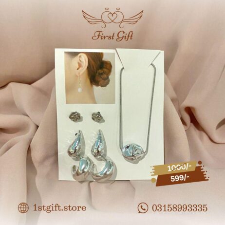 Elegant Pendant & Earring Set (Gold/Silver)